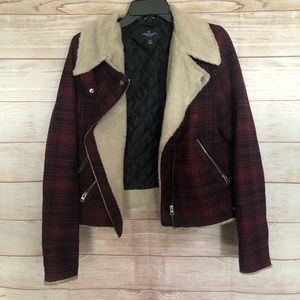 American eagle plaid and Sherpa jacket | M